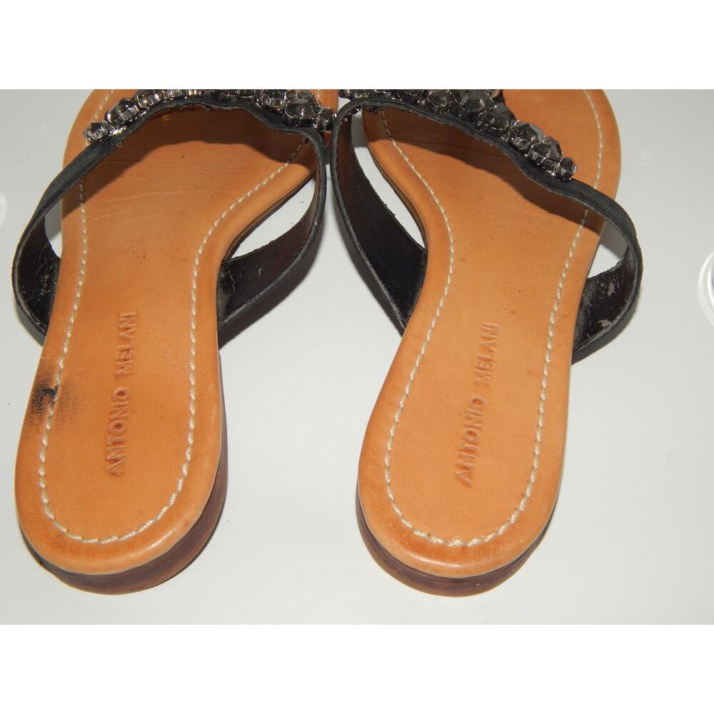 Antoni Melani Women Blue Leather Rhinestone Sandal Size 8.5 - Picture 5 of 5